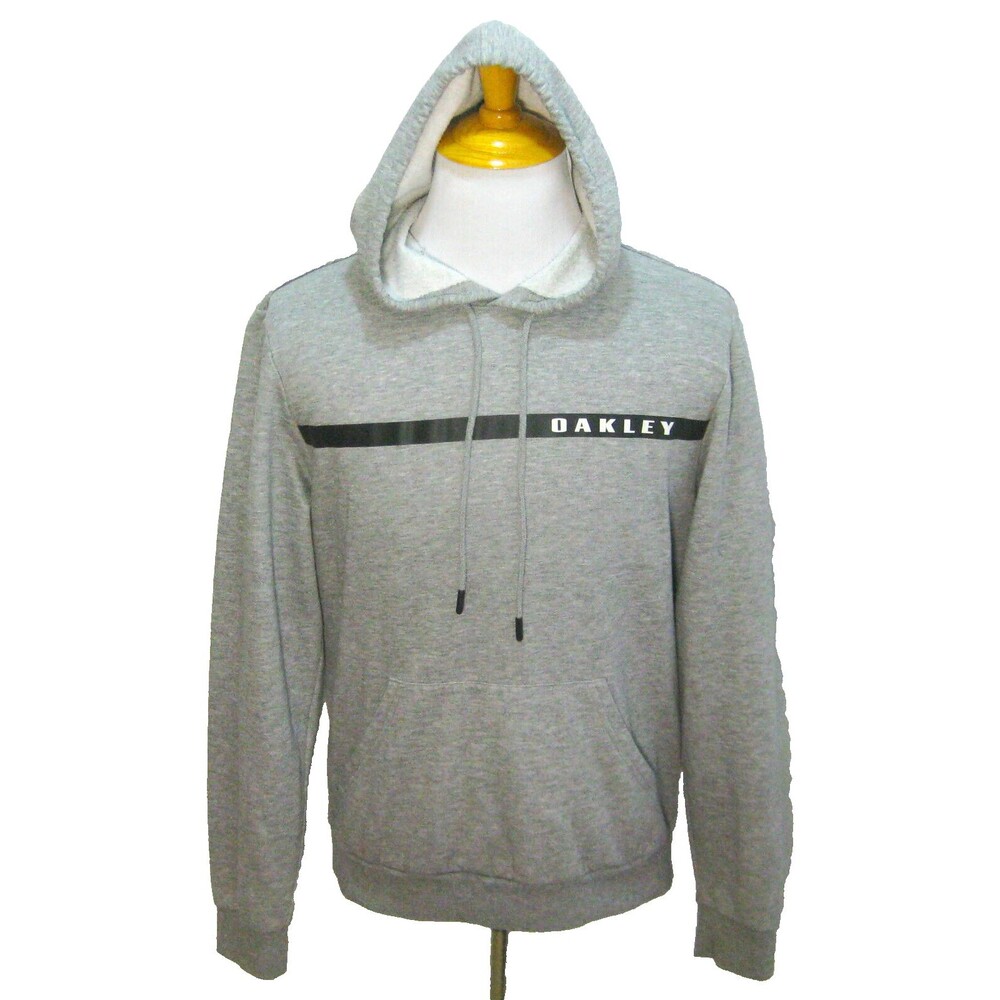 OAKLEY Men's (Size Medium) Gray Athletic Graphic Logo Hoodie Hooded Sweatshirt
